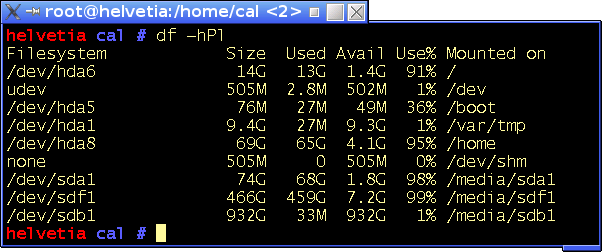 df -hPl on the Western Digital MyBook Pro Edition II